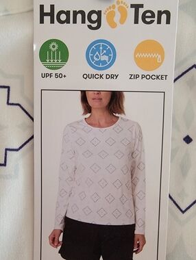Sale!!  Hang Ten Women's Long Sleeve Rash Guard Shirt UPF 50+ NEW